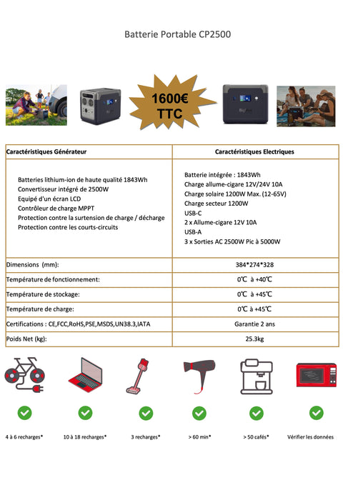 Batterie Portable CP2500